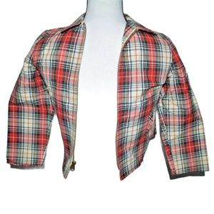 VTG 1950s Boys Plaid multi-colored blazer/coat/ size7 Carltona 100% Cotton